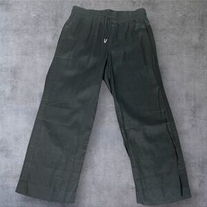 Quince European Linen Black Pants Womens XL Drawstring Wide Leg Laganlook